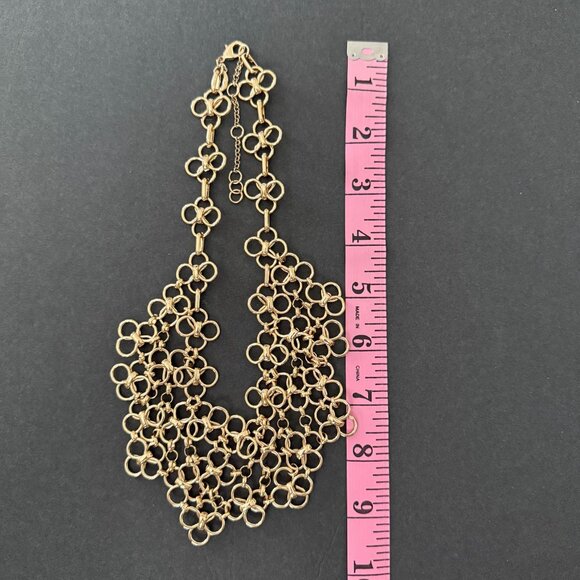 NWOT Banana Republic Multi Circle Statement Necklace Gold Tone Adjustable - Picture 4 of 12